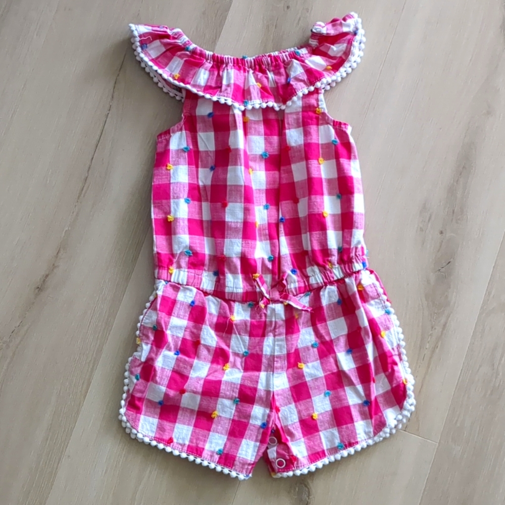 Little Me Pink Gingham Jumper Polka Dot 24M